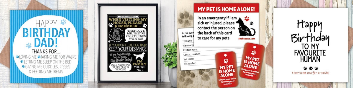 WeAreShakePaws photo about My Dog is Home Alone Card Printable identified as WeAreShakePaws